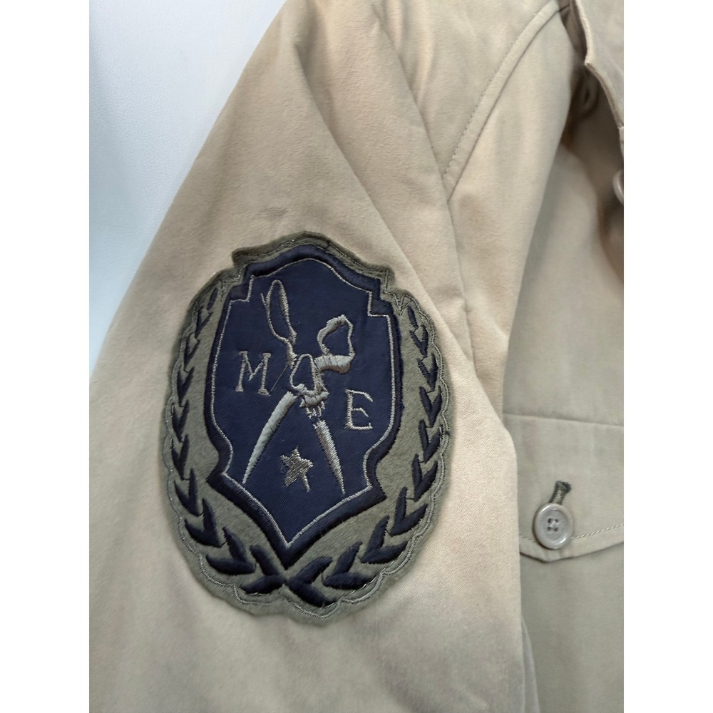 Marc Ecko Cut & Sew Mens Tan Military Field Jacket Mandarin Collar Medium - Picture 2 of 12